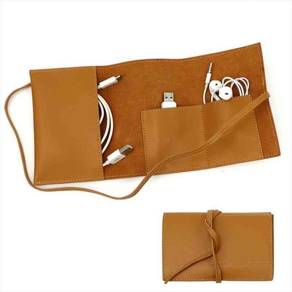 

genuine leather organizer bag toll travel cable storage roll electronics accessories organiser jewelry up, Red;black