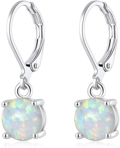 

dangle & chandelier round opal earrings for women girl jewelry, Silver