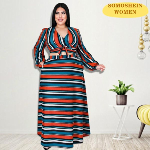 

plus size tracksuits somoshein women clothing vintage elegant two piece dress sets v-neck crop basic multi-coloured fall clothes