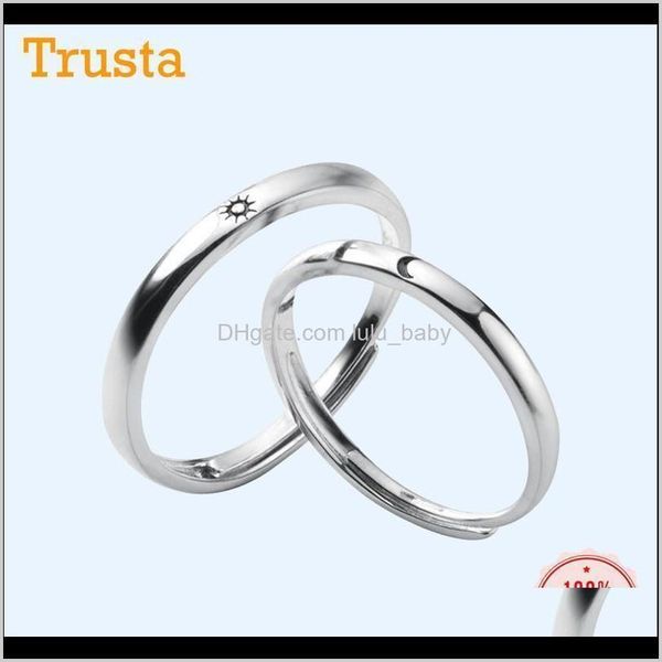 Cluster Drop Доставка 2021 TrustDavis S925 Пара Любителей Луны Солнцезащитное кольцо для Manwomen Обручальные кольца Мода 100 Дума-драгоценность 925 Стерлинг Сьер