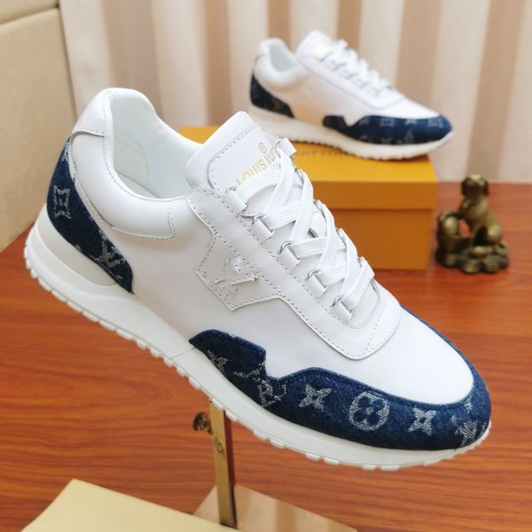 

mens designer shoes luis run away sneakersmonogram denim and mesh black men sneaker louis triple vitton