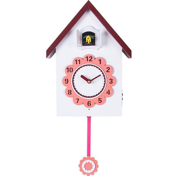

wall clocks solid wood cuckoo clock bell living room creative pendulum simple modern swing smart children duvar saati decor sc459