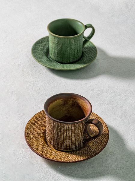 

cups & saucers japanese stoare handmade coffee cup saucer afternoon tea drinkware hand-made small exquisite espresso latte