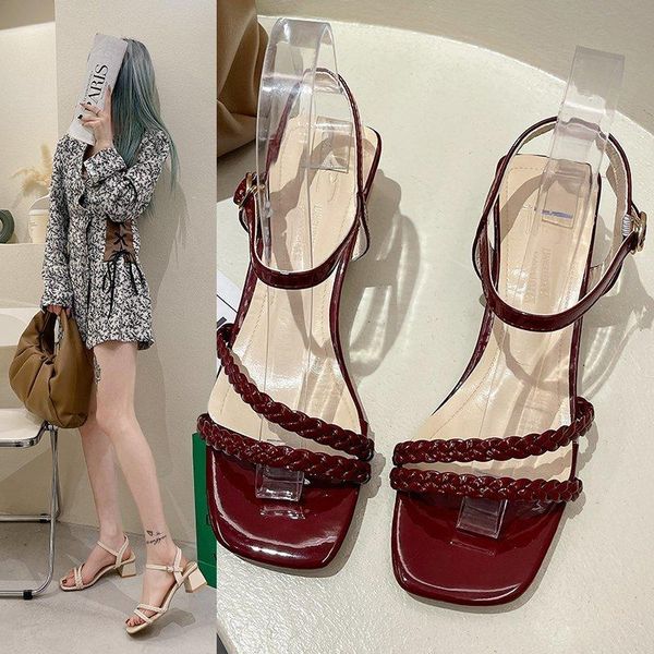 

sandals fashion fairy style summer in 2021, Black