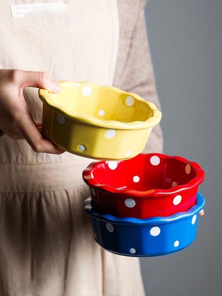 

bowls ceramic cheese pizza bake bowl 5inch creative fruit salad dessert household bakeware