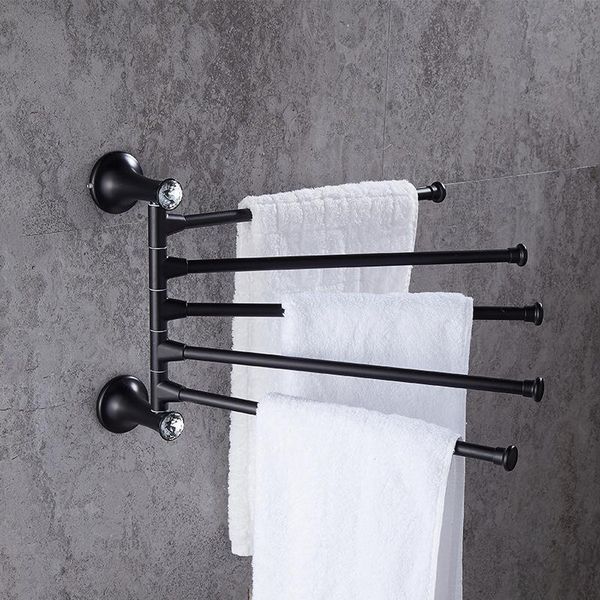 

towel racks black 5 tiers bars with drill holder bath rack active rails hanger bathroom accessories wall shelf vm10