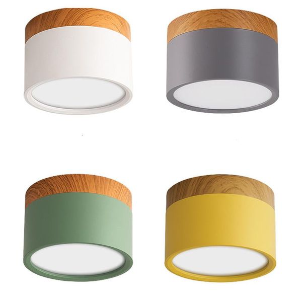 

downlights dimmable led downlight 5w 12w surface mounted ceiling light nordic iron wood spotlight suitable for indoor, corridor, living