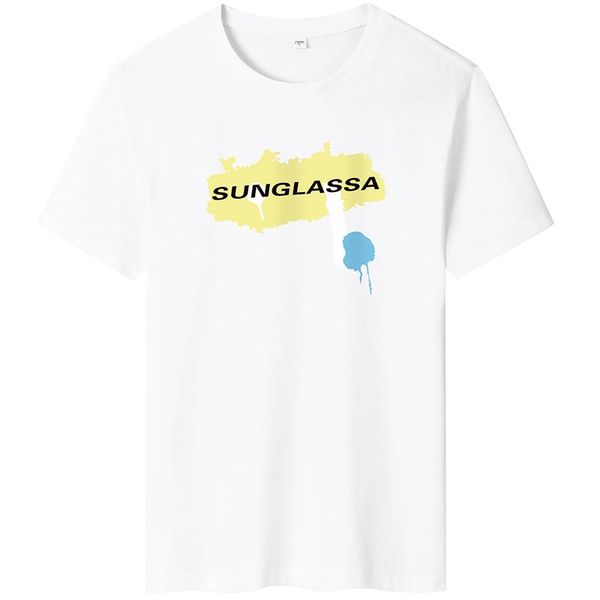 

summer men's 3d fashion printed short-sleeved shirts, t-shirts spring and women's plain casual t-shi, White;black