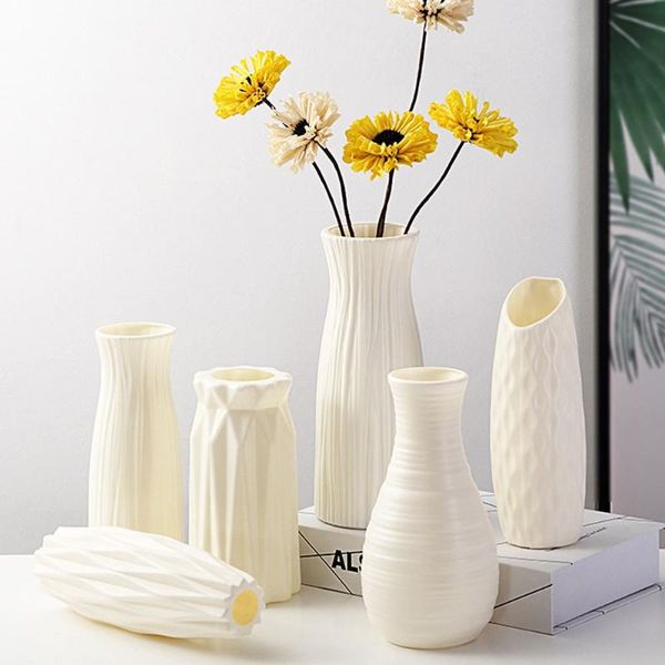 

vases nordic vase decorative home plastic flower imitation ceramic pot basket decoration for decor