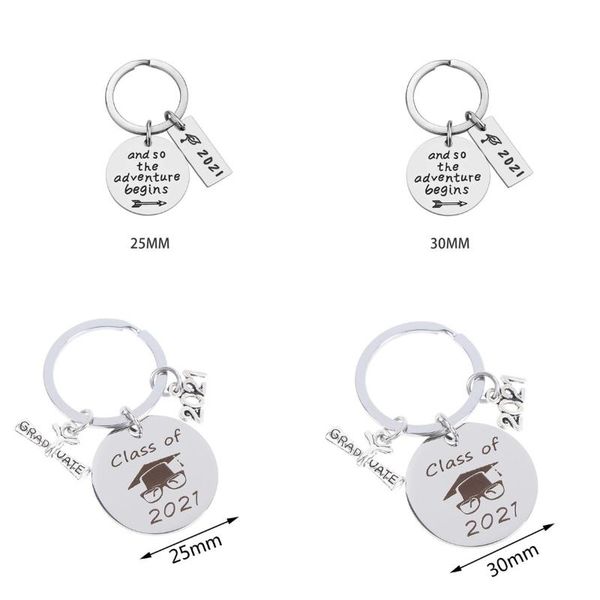 

keychains 1pc 2021 graduation ceremony key chain certificate souvenir bachelor hat class badge keychain, Silver