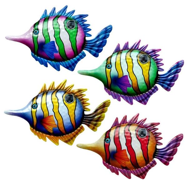 

tapestries 2pc metal fish wall art sculpture outdoor hanging ornament for garden home decor decoration 3d material indoor
