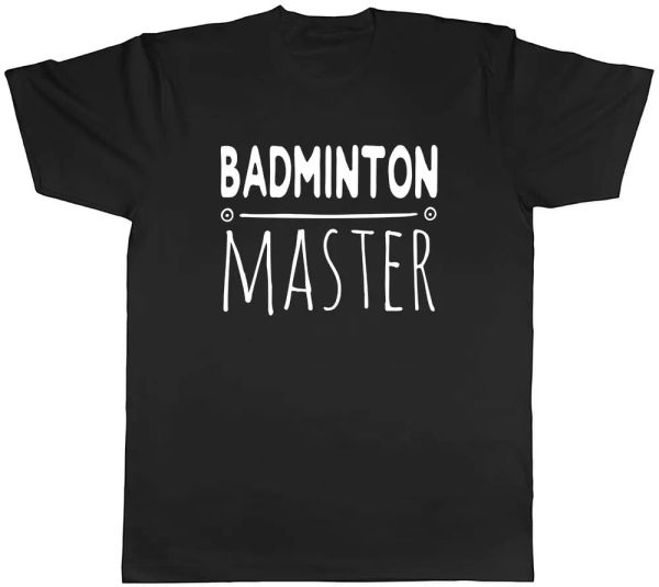 

badminton master mens t-shirt tee, White;black