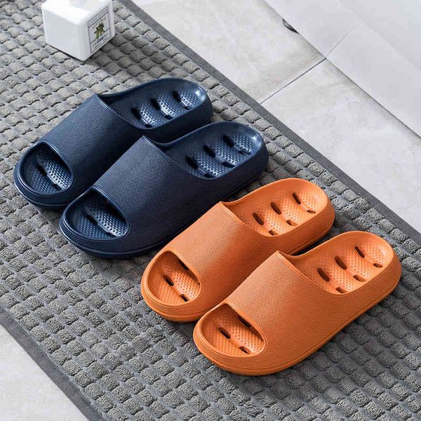 

soled thick non slip bathroom slippers female summer home leakage quick drying hollow out indoor excrement feeling bath cool male