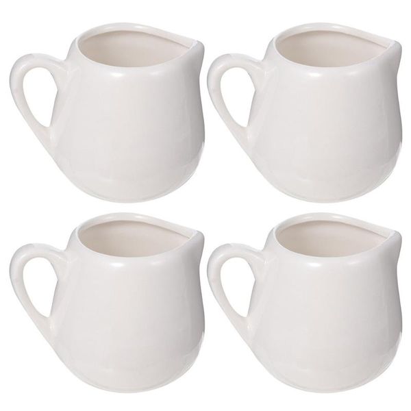 

spoons 4 pcs mini jugs kitchen sauce cup ceramic creamer with handle