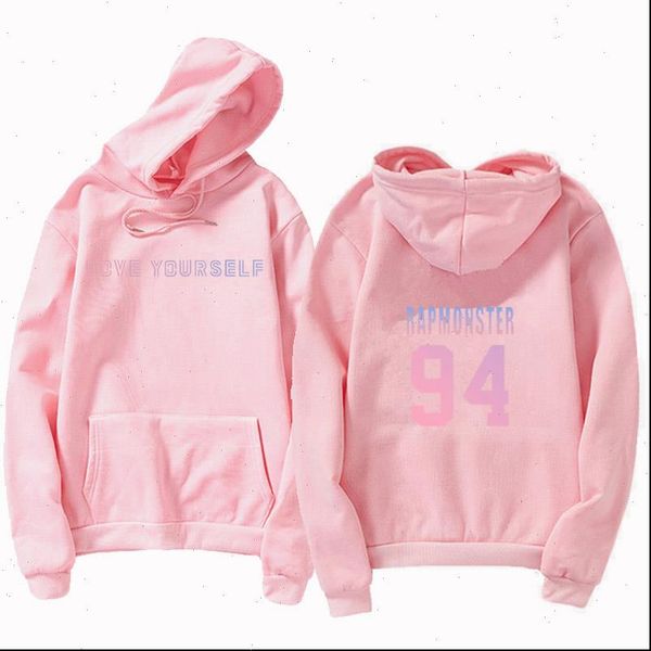 

love yourself hoody speak womens sweatshirts concert tee bangtan harajuku korean band kpop hood, Black