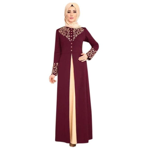 

ethnic clothing muslim dress fashion abaya dubai appliques turkey women elegant long donsignet, Red