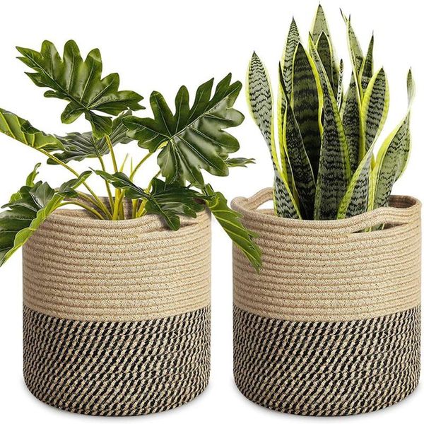 

storage baskets home basket flower plant pot clothes toy sundries organization cotton woven container living room bedroom decor