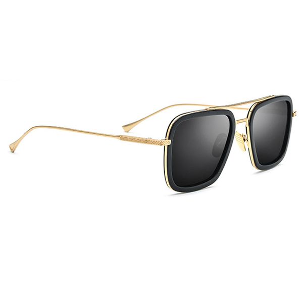

2022 goud/zier metalen frame zwart/blauw lens mannen gepolariseerde rijden zonnebril komt met doos, White;black