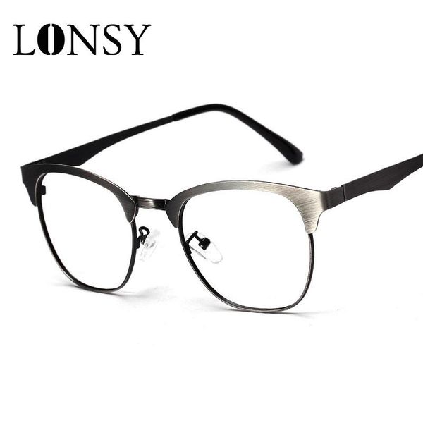 

fashion sunglasses frames lonsy glasses frame women eye female metal clear transparent optical eyewear feminino, Black