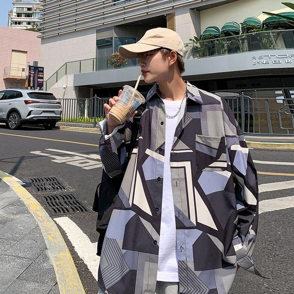 

women's jackets spring 2021 japanese long-sleeved men's korean-style loose ins trendy couple's all-match personalized lapel shi, Black;brown