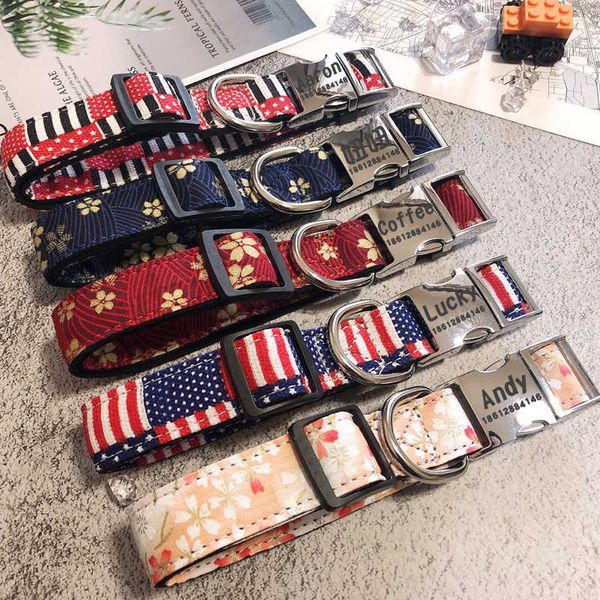 

pet collar supplies large lettering anti loss golden dog tag identity card axa1