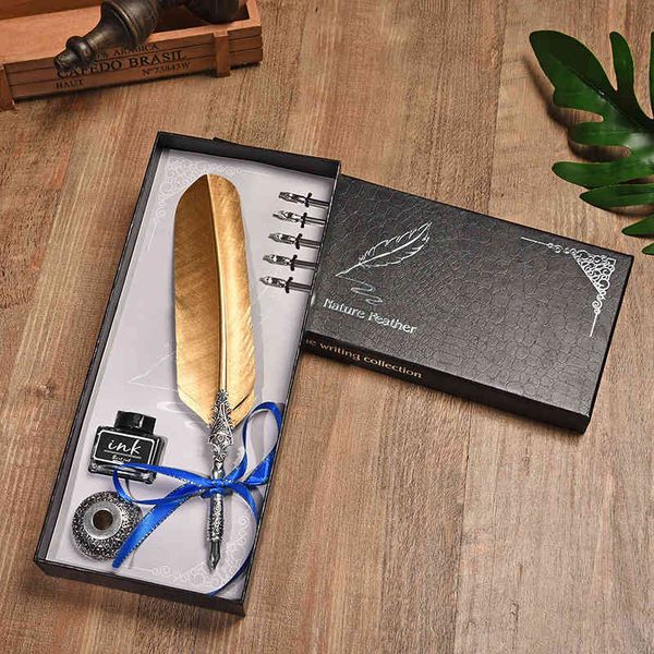

pen feather chine style girl english suit antique old dip gift classical signature