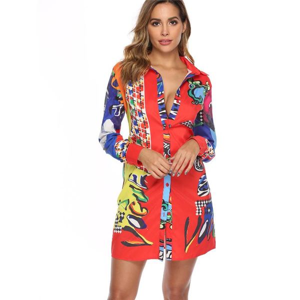 

casual dresses long sleeve shirt dress 2021 summer chiffon boho beach women striped print a-line mini party vestido, Black;gray