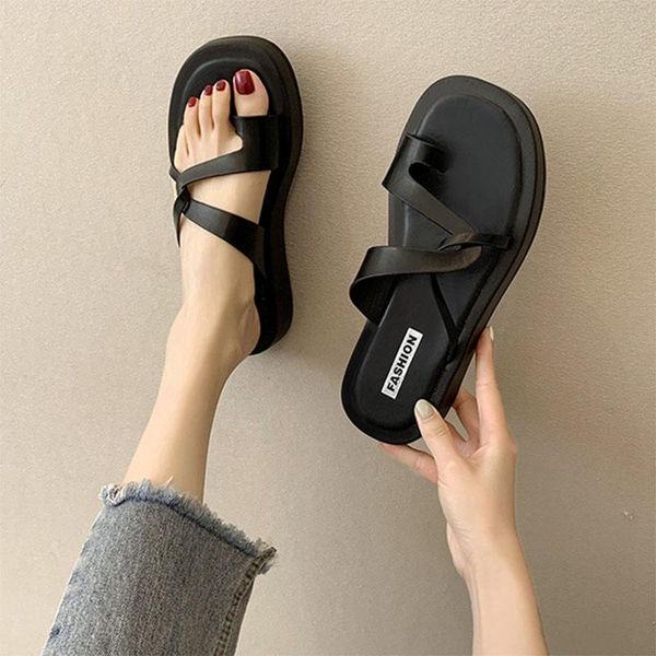 

slippers summer shoes for women 2021 fashion designer outdoor loafers women's beach casual flip flop black wedge platform
