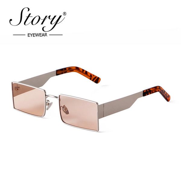 

sunglasses story vintage punk rectangle men women 2021 brand design fashion retro metal steampunk sun glasses uv400 s5140f, White;black