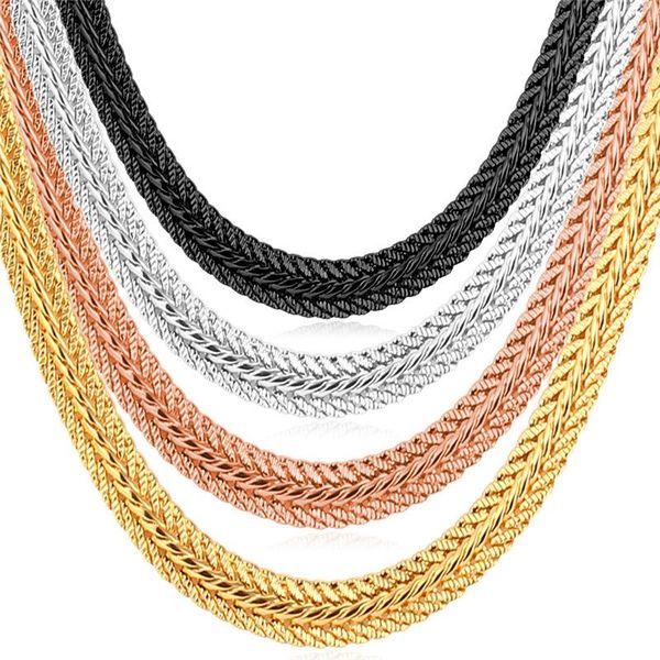 

kpop yellow gold/rose gold/silver/black color foxtail chain necklace for men fashion jewelry wholesale male gift n942 chains
