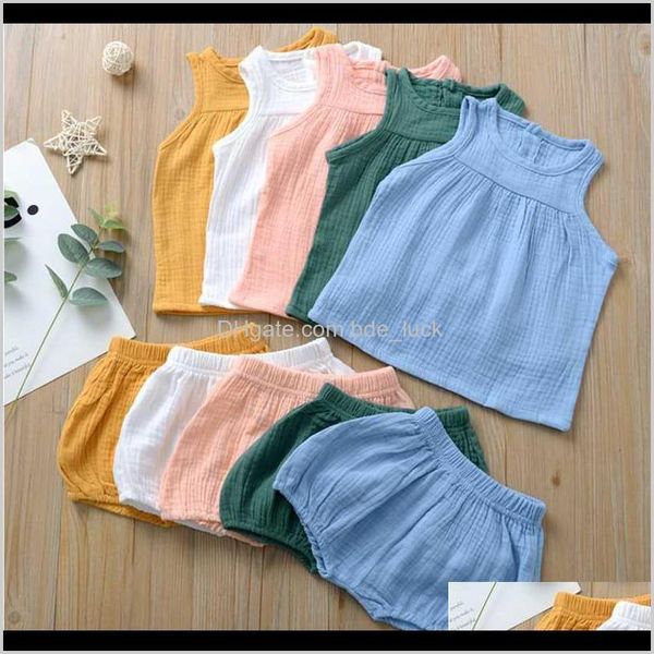 

sets baby, & maternity summer linen baby boys suits cotton kids outfits children girl clothing set born vest +shorts toddler cloth 0-4y, White