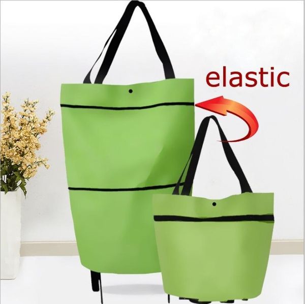 

storage bags household grocery shopping trolley, oxford cloth foldable bag with wheels, cart