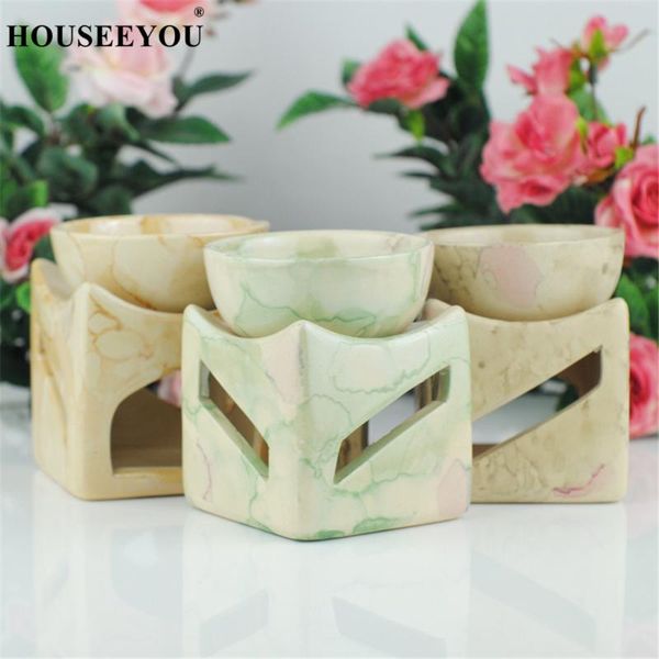 

fragrance lamps ceramic essential oil incense aroma burner hollow stars moon pattern simple furnace candle holder candlestick