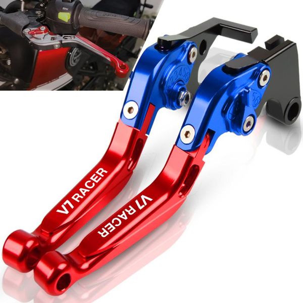 

motorcycle brakes folding handbrake extendable handle adjustable brake clutch levers for moto guzzi v7 racer 2011 2012 2013 2014 2021