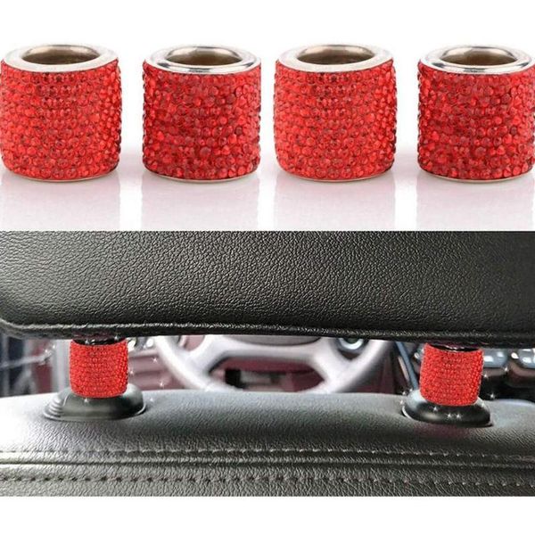 

interior decorations bling car rhinestone diamond headrest collars rings charms seat decoration accessories for girls women