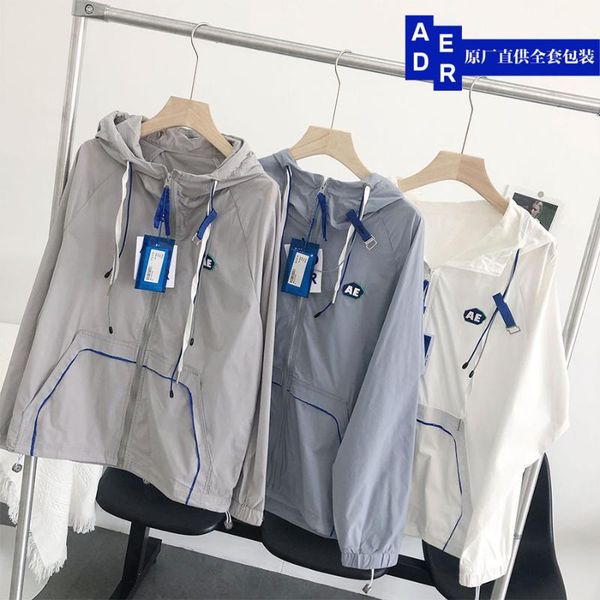 

men's jackets fw21 ader error coat 1:1 high street brand windproof sun protection hip hop loose nylon light jacket, Black;brown