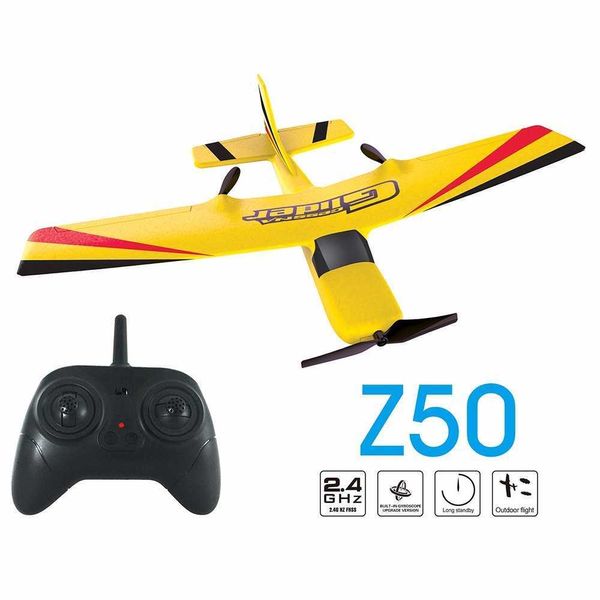 Z50 RC Düzlem Epp Köpük Planör Uçak Gyro 2.4G 2Ch RTF Uzaktan Kumanda Kanat Açığı Uçak Komik Erkek Erkek Uçaklar İlginç Oyuncaklar 211026