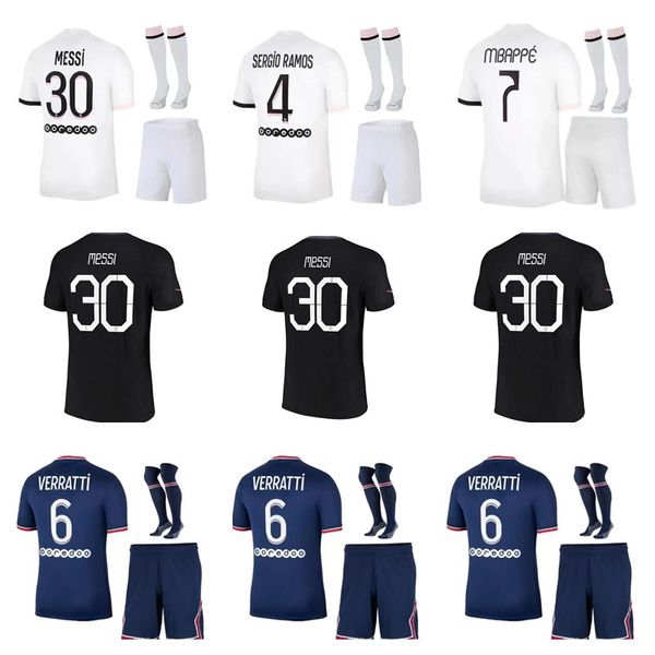 

maillots football kids 2021- 2022 paris soccer jerseys 21 -22 messi sergio ramos mbappe icardi neymar shirt jr verratti marquinhos psgs men, Black;yellow