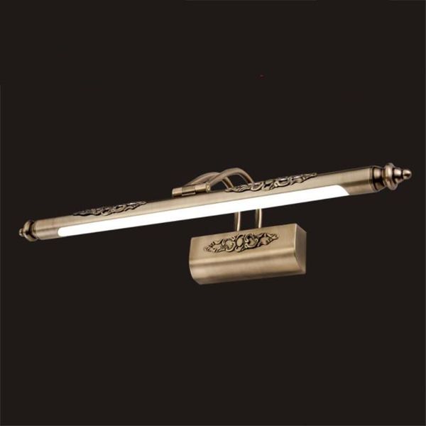 

wall lamps vintage america retro copper embossed led lamp for bathroom waterproof anti fog mirror light 48/64/72cm 2448