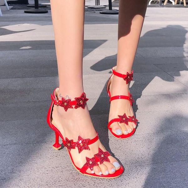 

dress shoes ferlenz big size 16 17 star slim-heeled sandals, Black