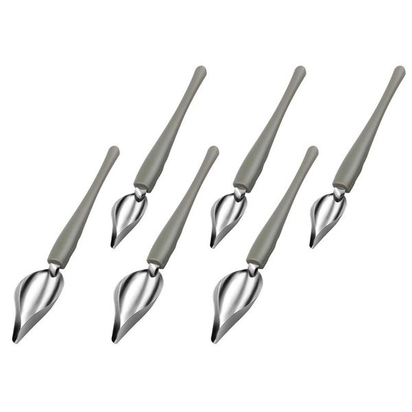 

spoons 6 pcs art pencil stainless steel non-slip chef cooking painting spoon cake decoration baking tool for decorating plates