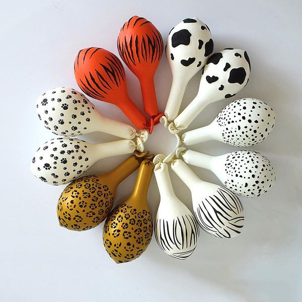 

party decoration animal printed balloons cartoon cow watermelon leopard pattern tiger footprints latex balloon birthday wedding decor