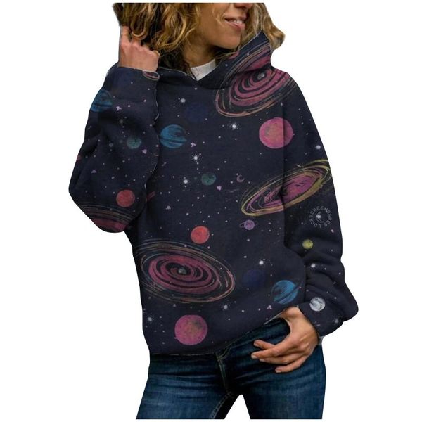 

women hoodies autumn winter loose print sweatshirts elegant hoodie streetwear long sleeve hooded pullovers c13 women's &, Black