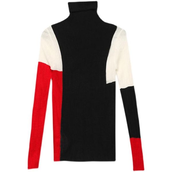 

women's sweaters zg1913 autumn winter 2021 fashion knit slim long-sleeve turtleneck sweater wholesale, White;black