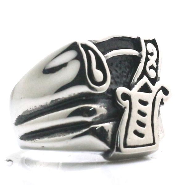 

cluster rings man's 316l stainless steel silver lucky number 7 classic ring, Golden;silver