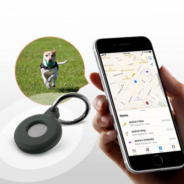 

cat collars & leads protective case for dog bluetooth tracker silicone airtag cover keychain anti scratch soft lossproof kids pet