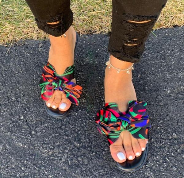 

slippers women summer casual slides beach shoes ladies bohemia floral bow flip flops sandals zapatos mujer, Black