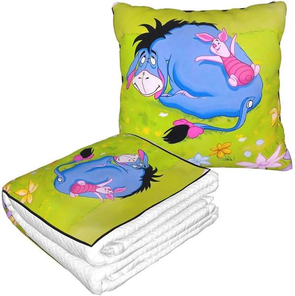 

blankets stylish ee-yore blanket pillow premium soft 2 in 1 packaging big travel package pillowcase.