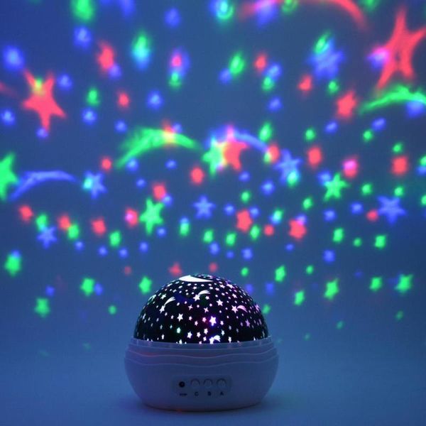 

party decoration galaxy projector starry sky flower bud rotating led night light planetarium bedroom star lights moon valentine gift