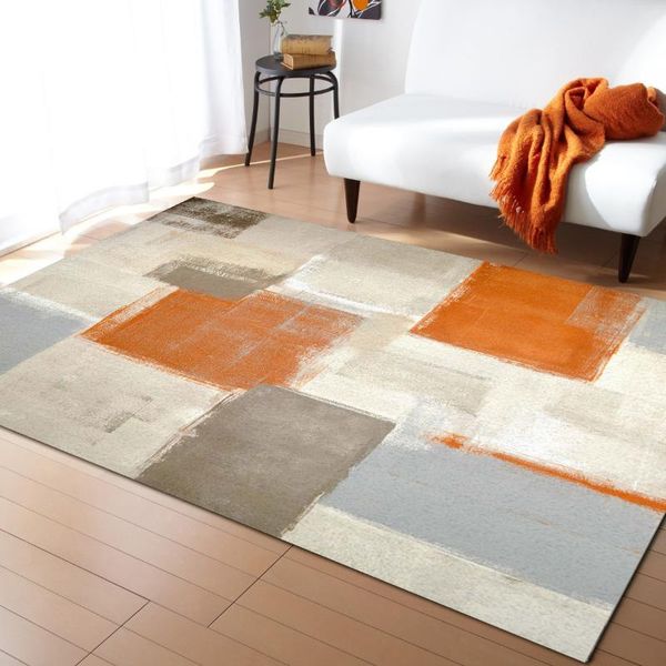 

carpets orange paint graffiti abstract for bed room modern home large area rug living bay window mat